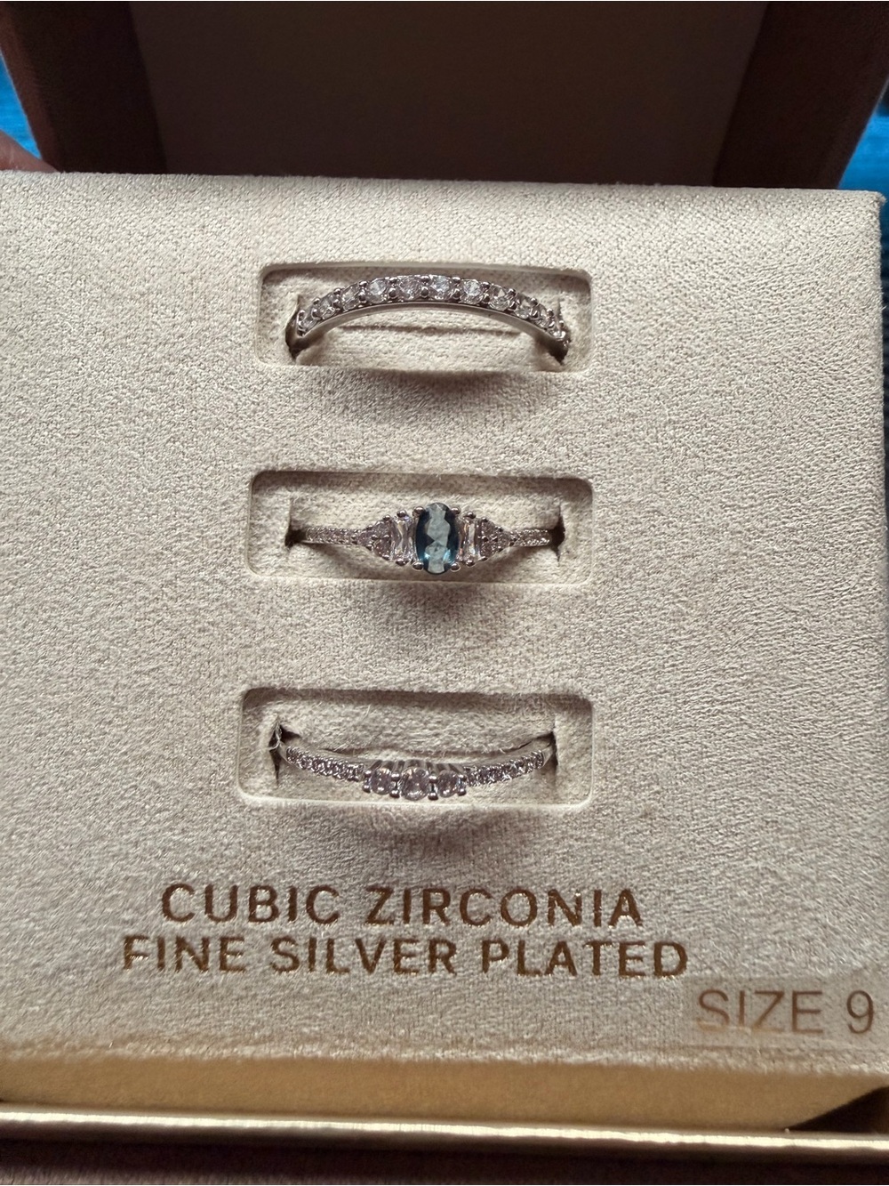 Brand New Cubic Zirconia Ring Set – Size 9